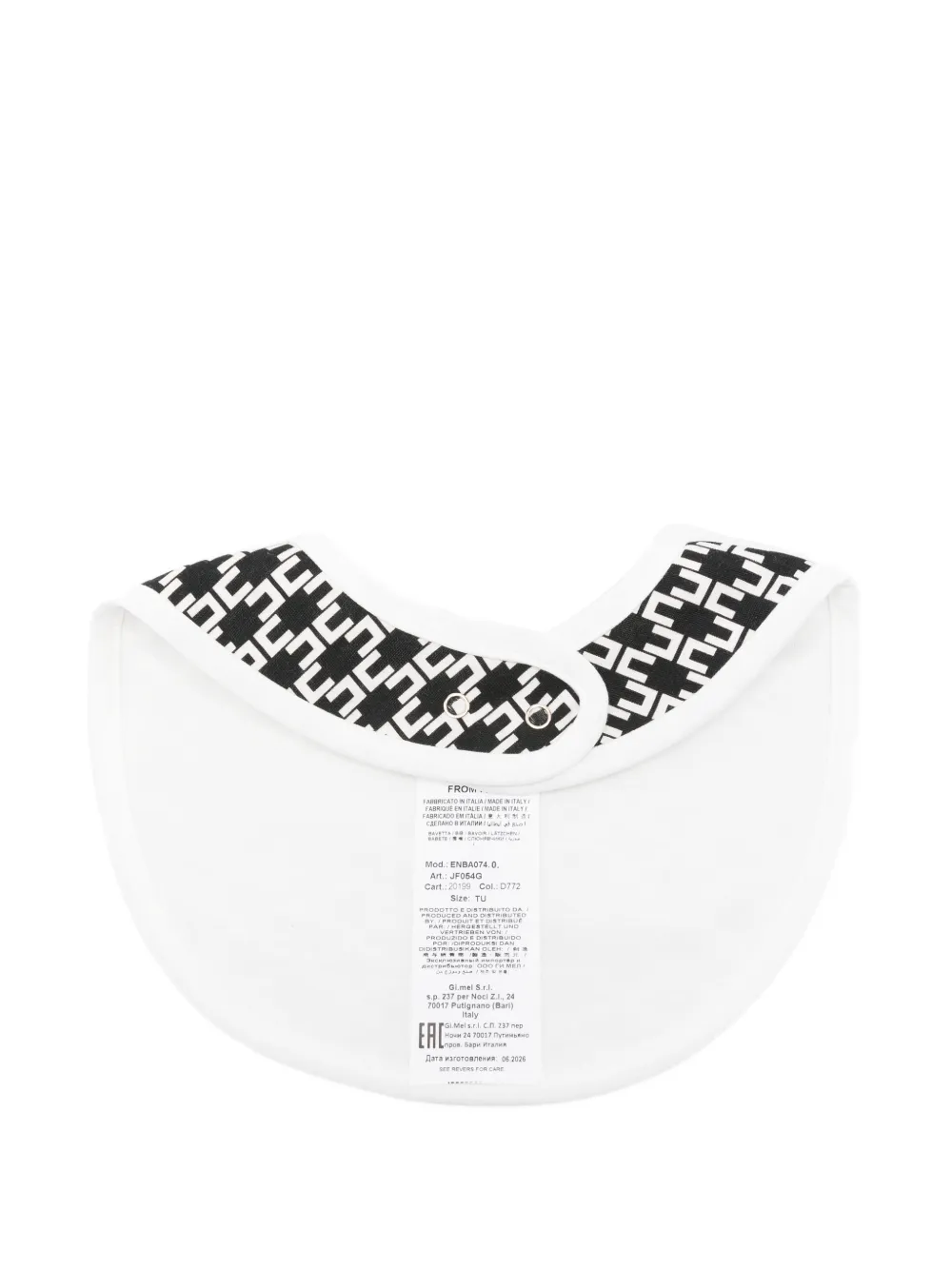 Elisabetta Franchi La Mia Bambina Slabbetje met monogramprint Zwart