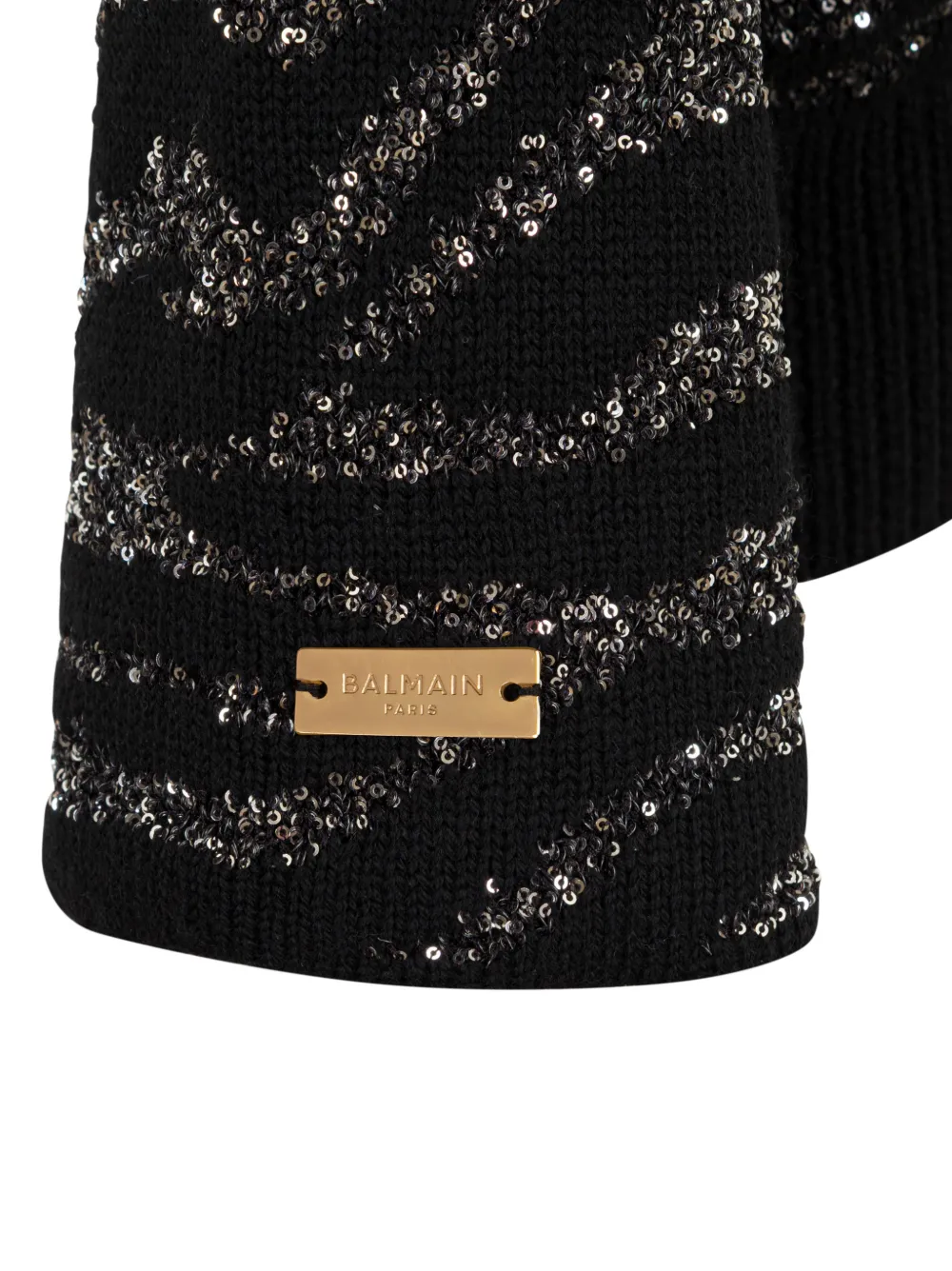Balmain Kids Vest verfraaid met pailletten en zebra-patroon Zwart