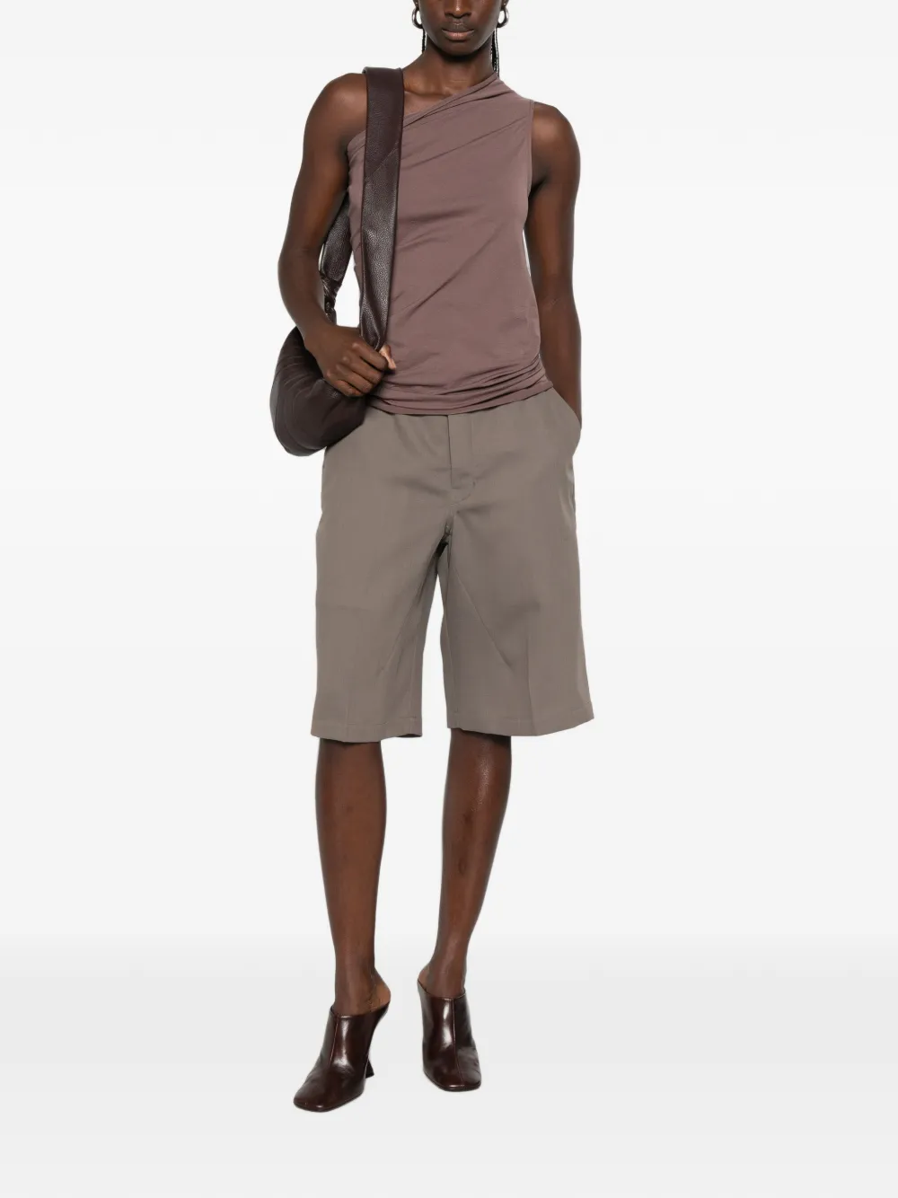 Rick Owens pressed-crease tailored shorts Grijs
