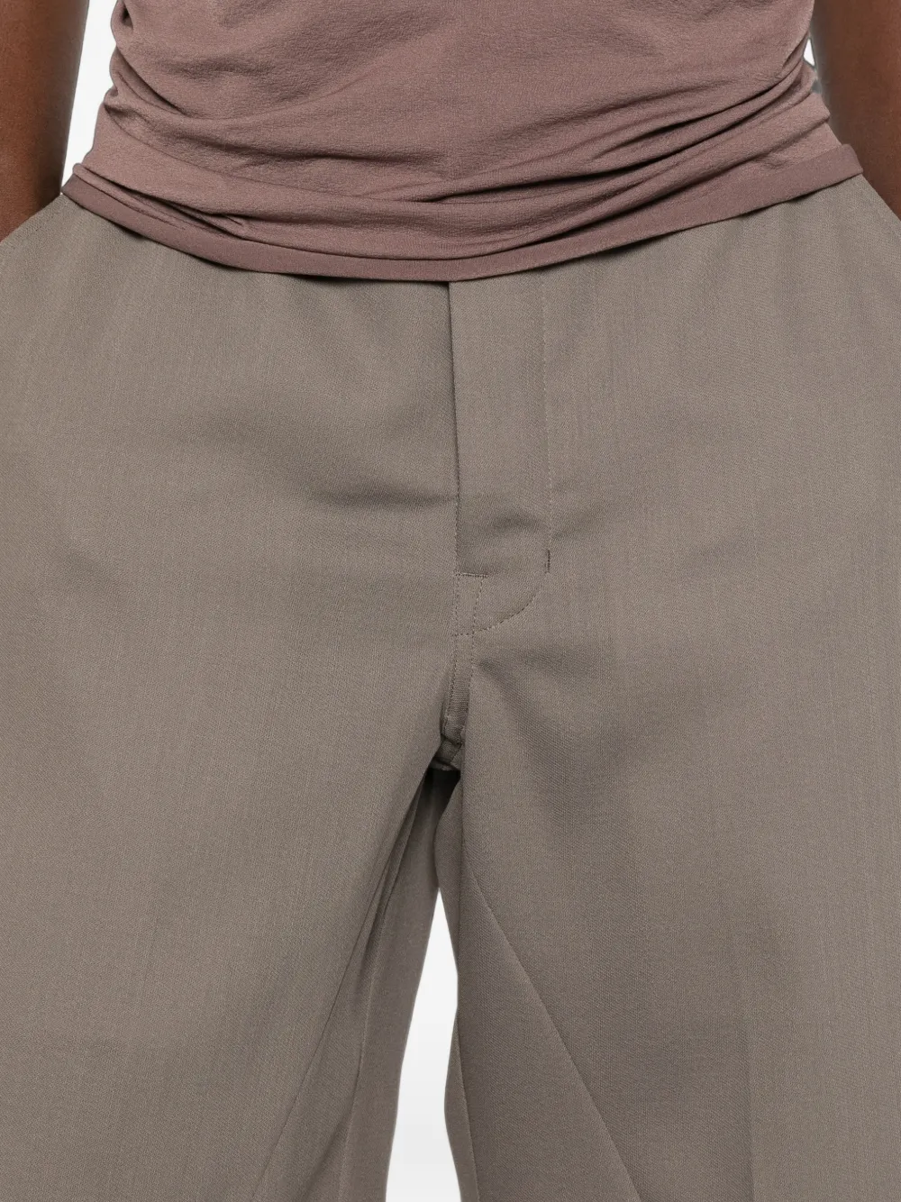 Rick Owens pressed-crease tailored shorts Grijs