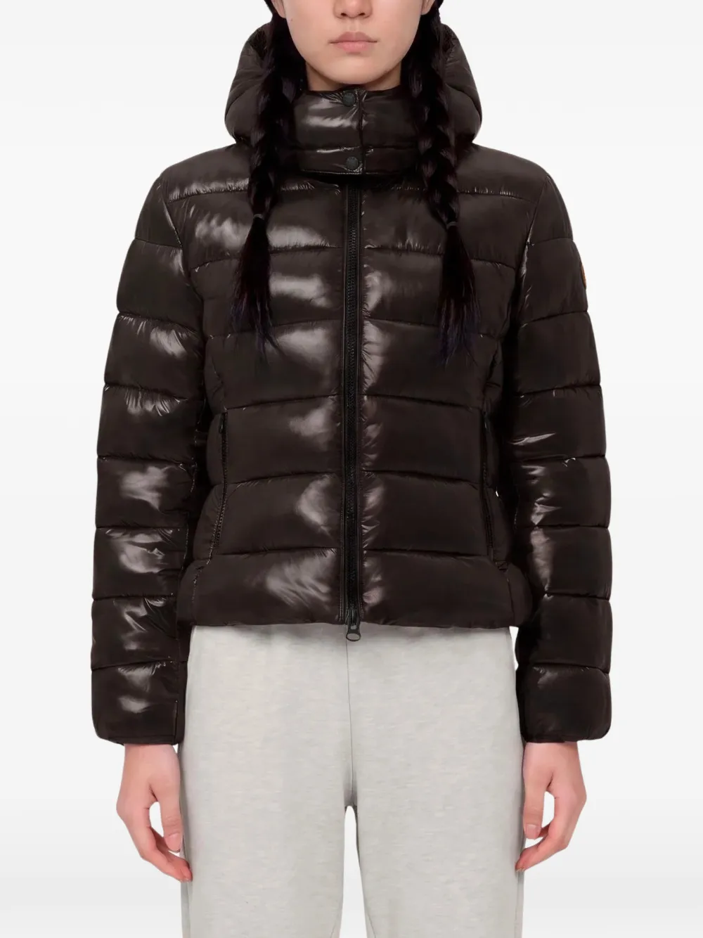 Save The Duck Jacket mod gewatteerd jack met capuchon Bruin