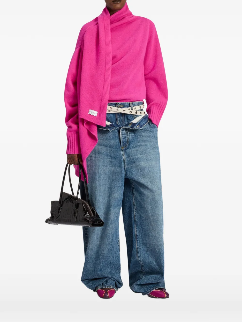 The Attico scarf-detail sweater - Rosa
