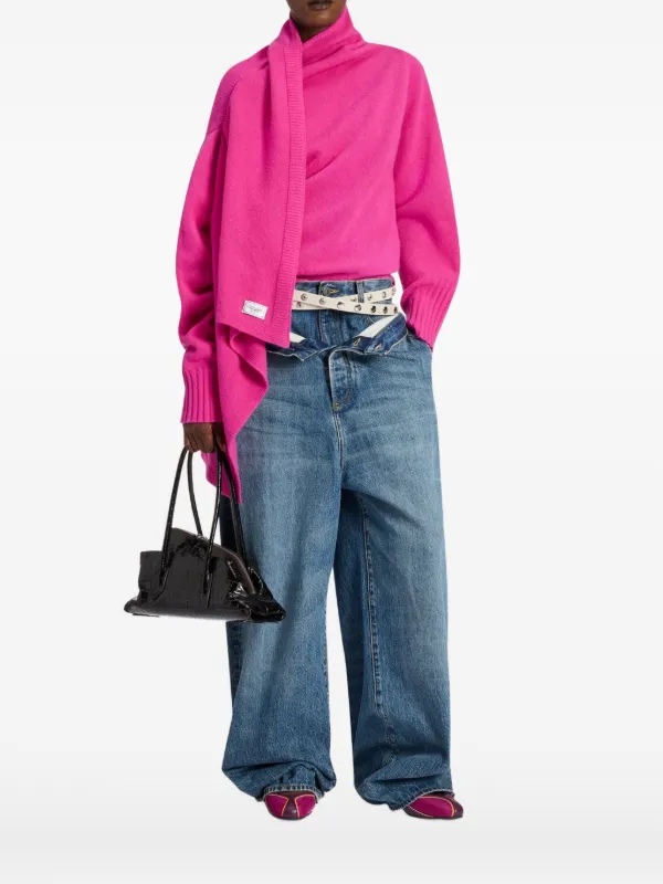 The Attico Scarf-detail Sweater in Pink