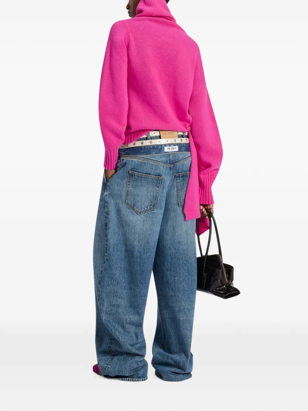 The Attico Scarf-detail Sweater in Pink, view 2