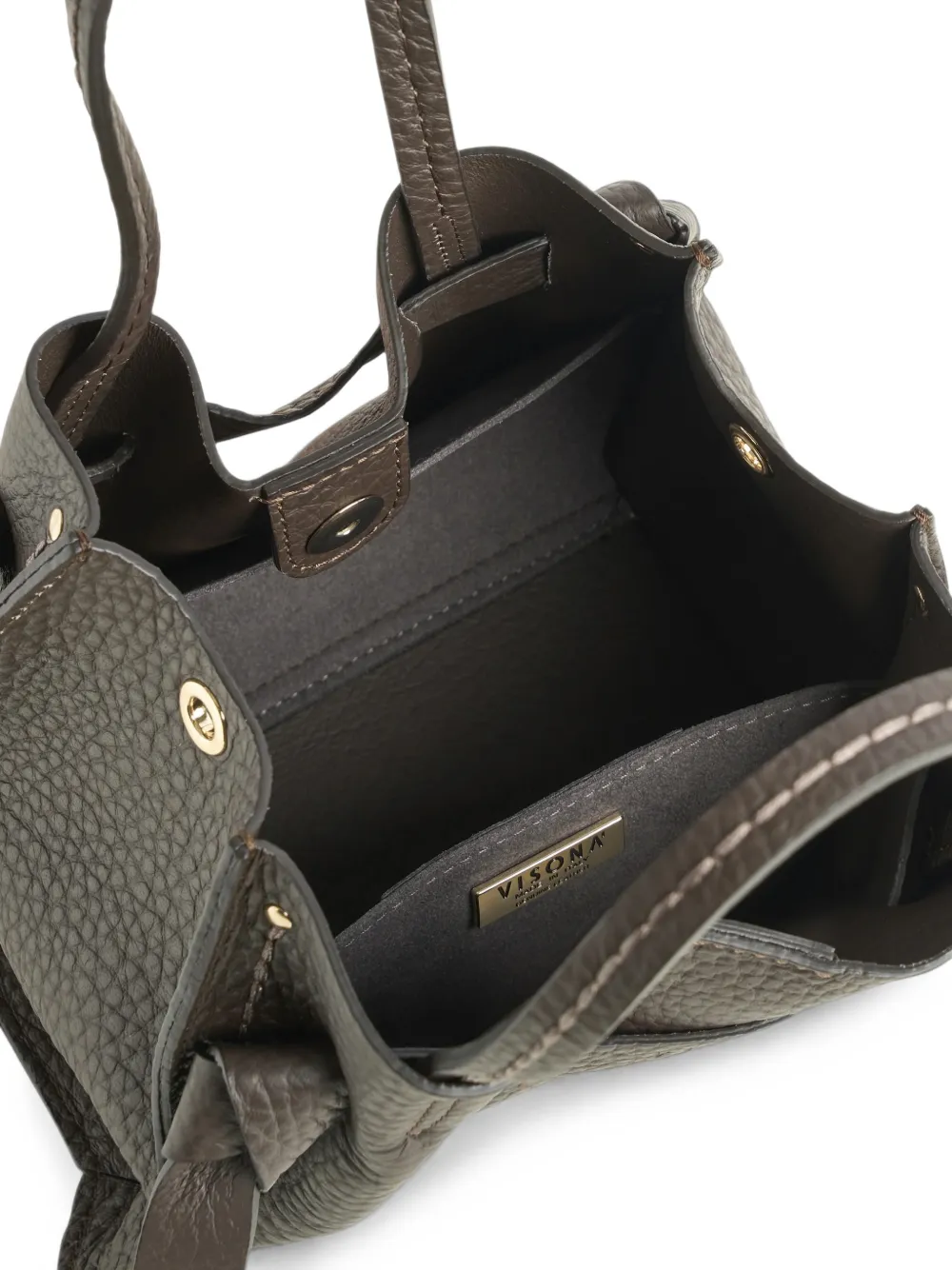 VISONA` Vittorina leren shopper Bruin