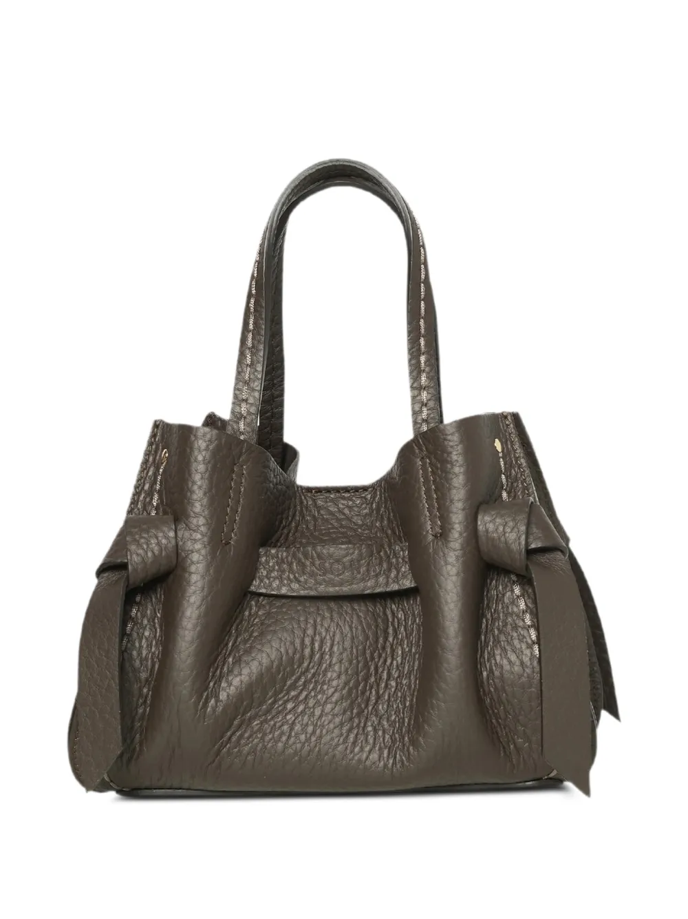 VISONA` Vittorina leren shopper Bruin