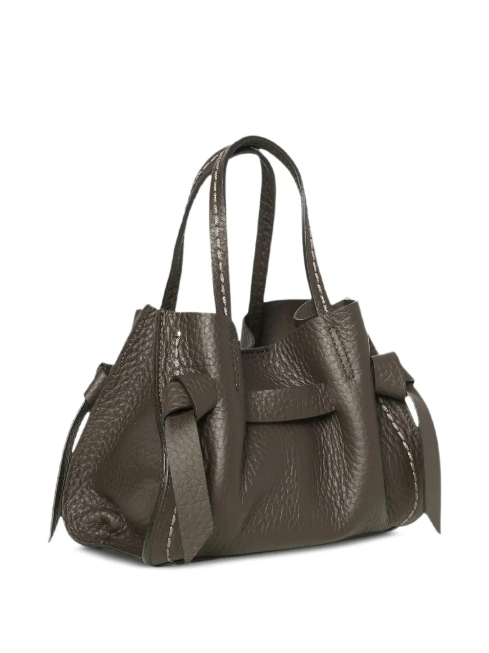 VISONA` Vittorina leren shopper Bruin