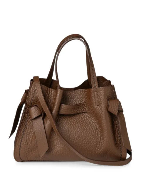 VISONA` Vittoria grained-leather knotted-detail tote bag
