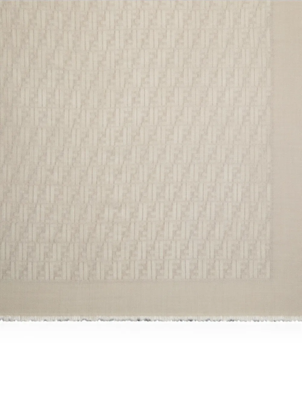 FENDI Sjaal met franje en FF-logo Beige