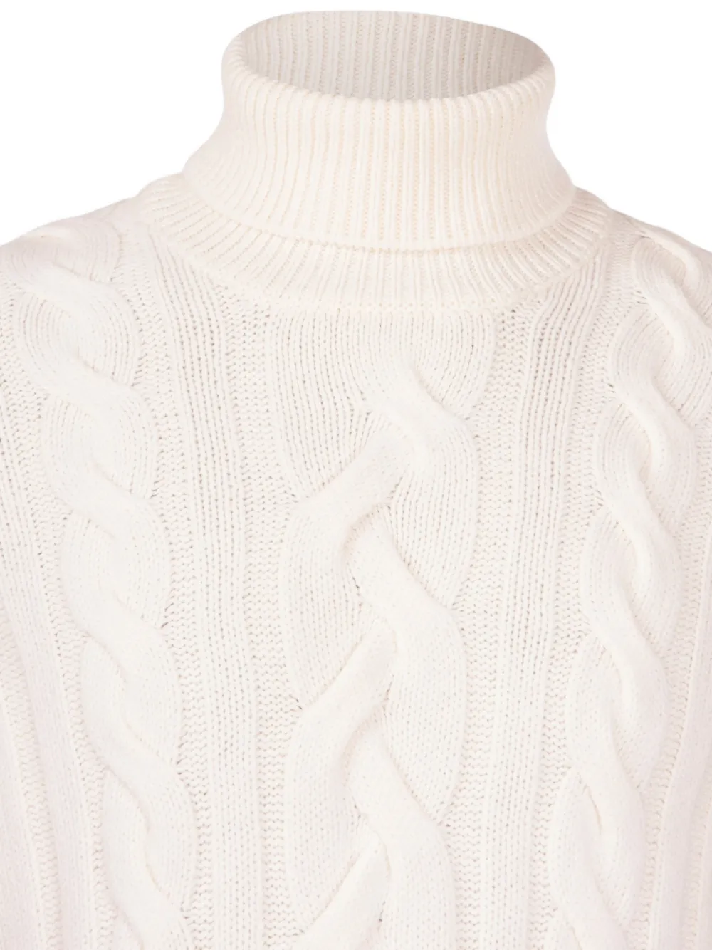 Gran Sasso cable-knit roll-neck sweater Beige