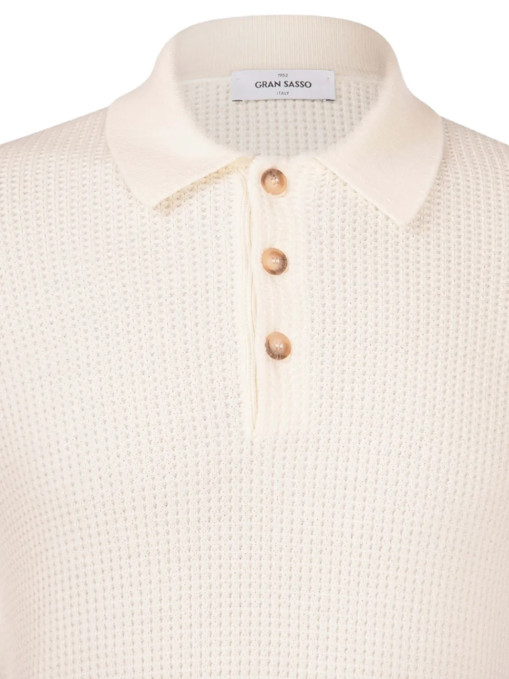 Gran Sasso Poloshirt met wafelpatroon Beige