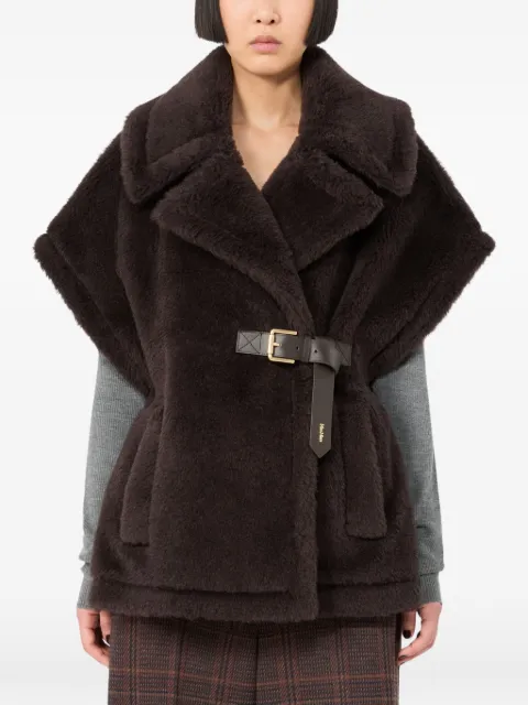 Max Mara belted faux-fur jacket