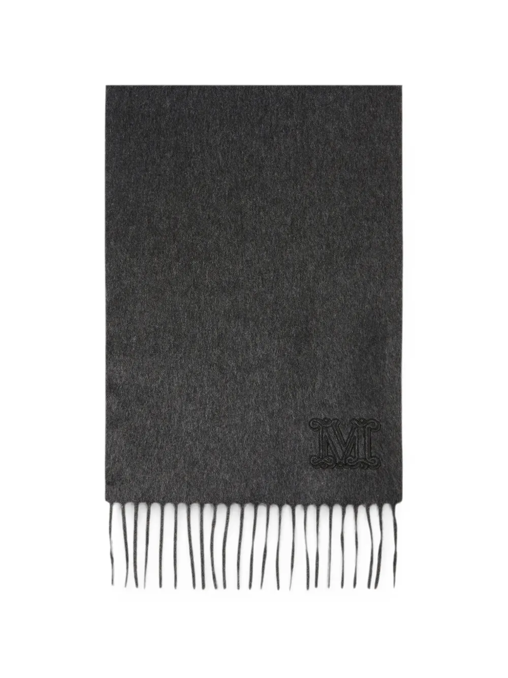 Max Mara Dalia cashmere stole with monogram embroidery - dark grey - Grigio