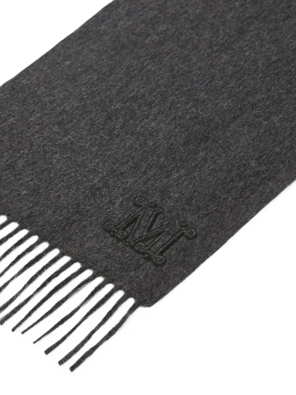 Max Mara Dalia kasjmier stola met geborduurd monogram Grijs