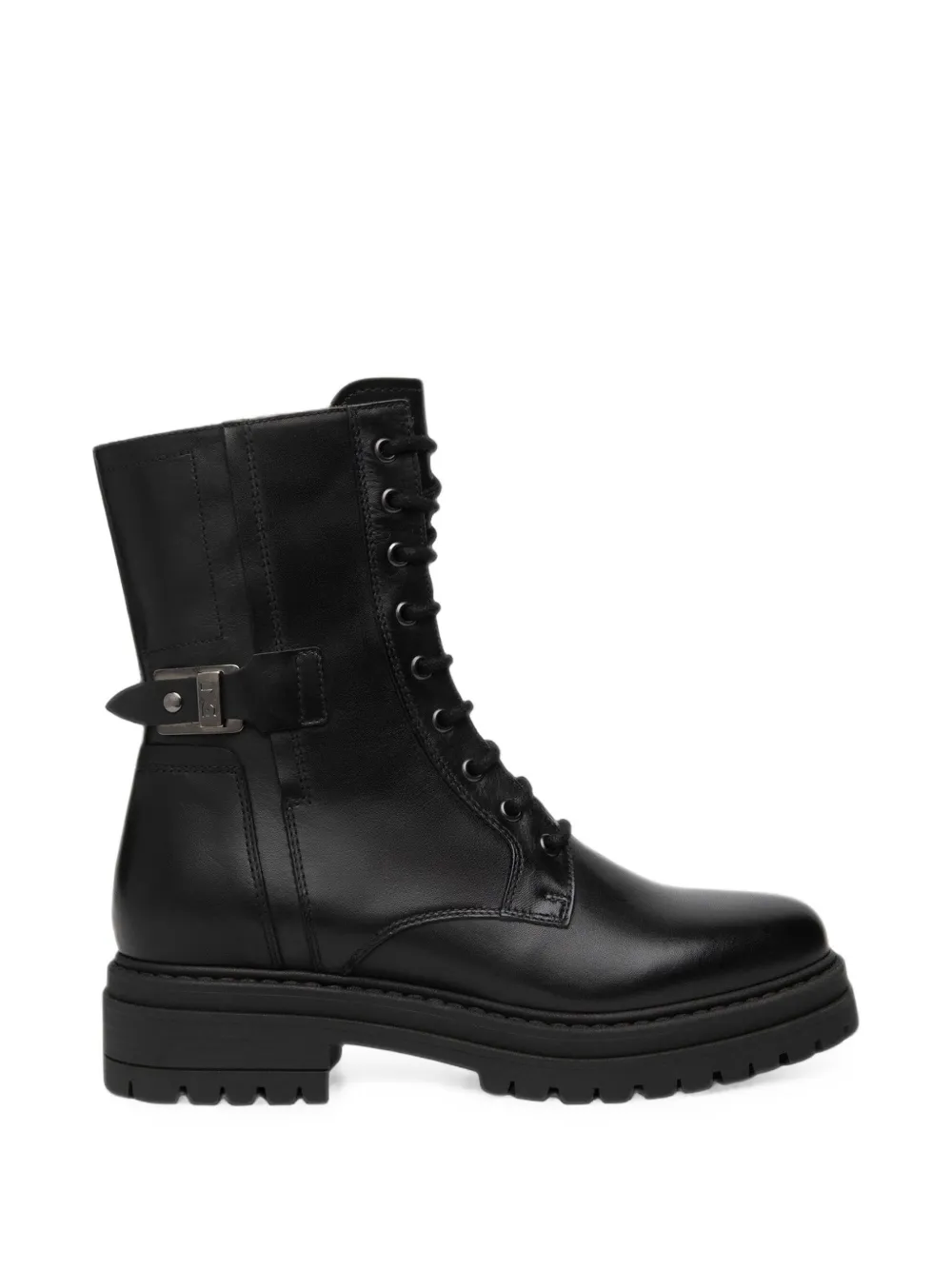 NERO GIARDINI buckle-detail lace-up boots - Noir
