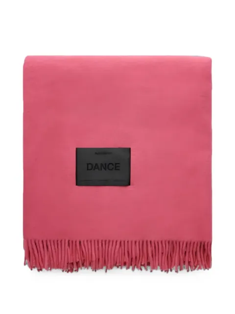 Magniberg logo-patch fringed blanket