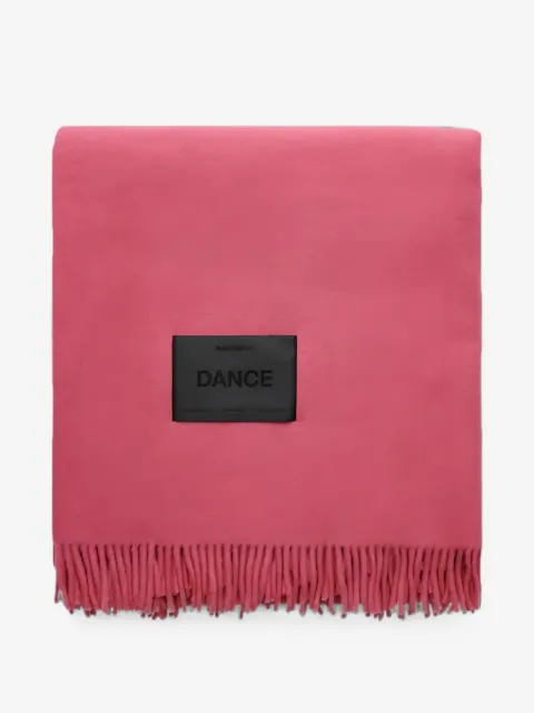 Magniberg logo-patch fringed blanket