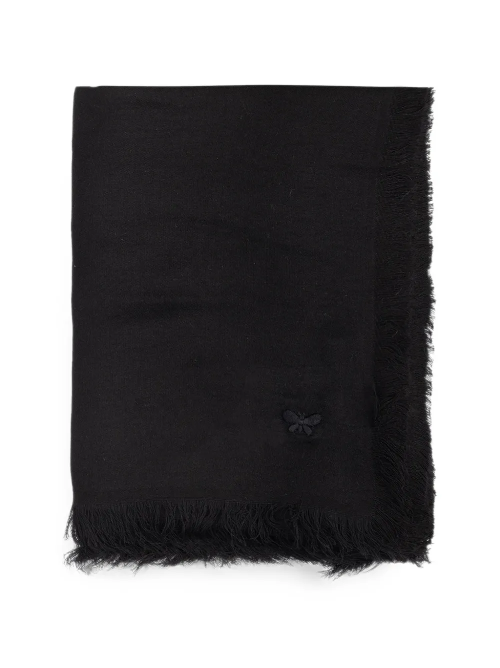 Weekend Max Mara Ausgefranster Schal mit Schmetterlingsstickerei - Schwarz