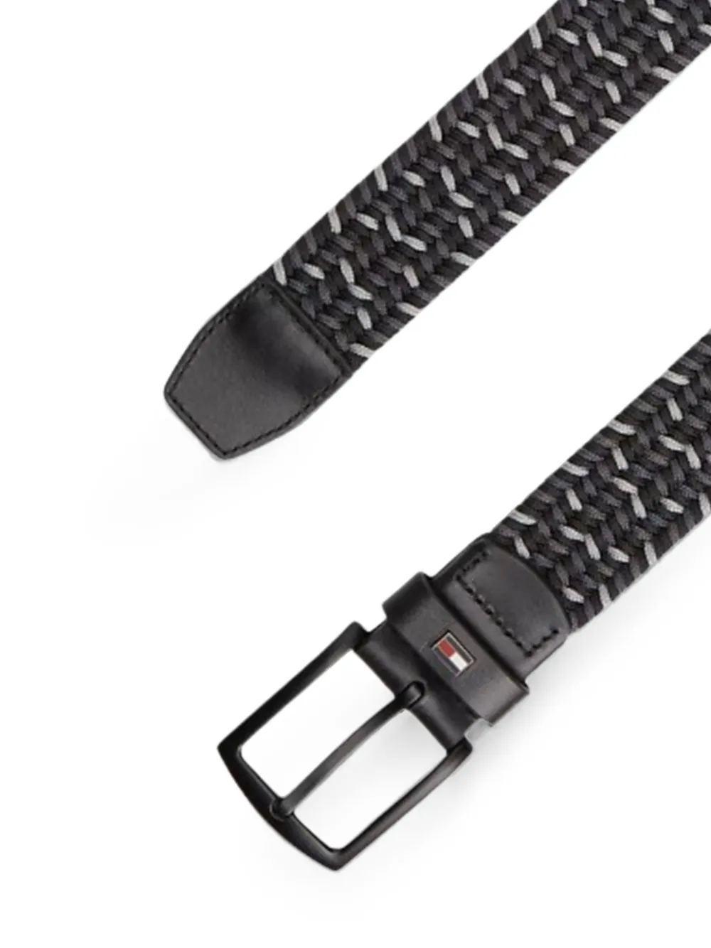 Tommy Hilfiger Denton riem met gevlochten leren afwerking Zwart