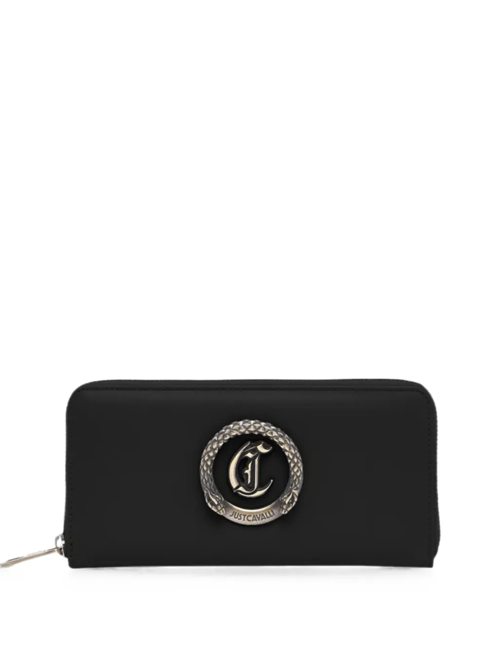 Just Cavalli snake-logo plaque wallet - Schwarz
