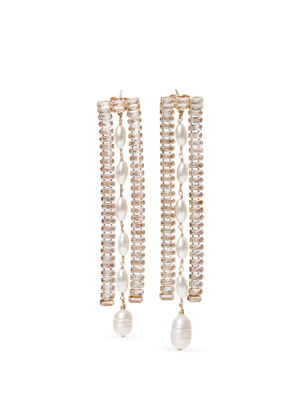 TWINSET earrings with rhinestones and pearls - Oro