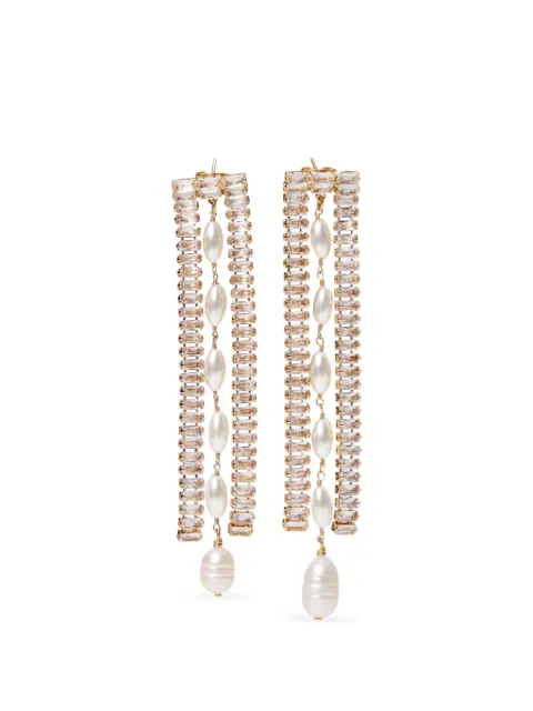 TWINSET pendientes con strass y perlas
