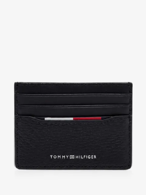 Tommy Hilfiger logo-lettering grained card holder