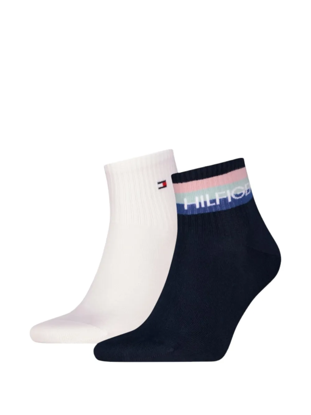 Tommy Hilfiger Calzini a righe con stampa - Bianco