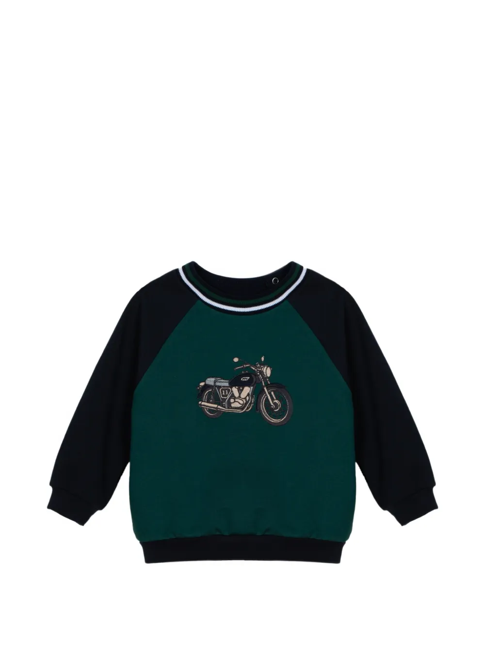 Patachou motorcycle-print raglan-sleeve sweater - Verde