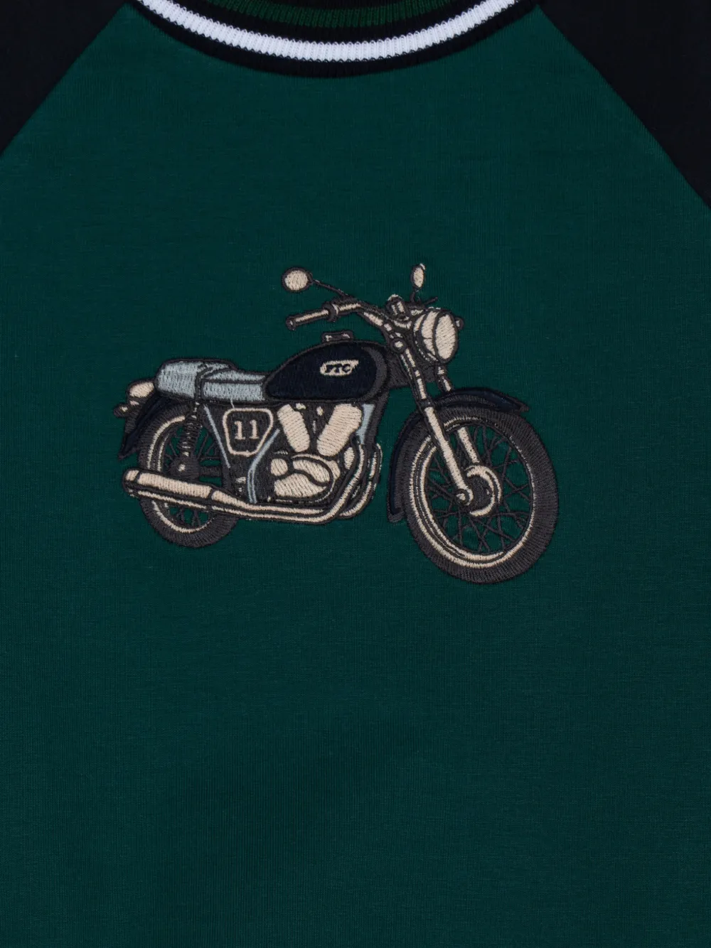 Patachou Trui met raglan mouwen en motorprint Groen