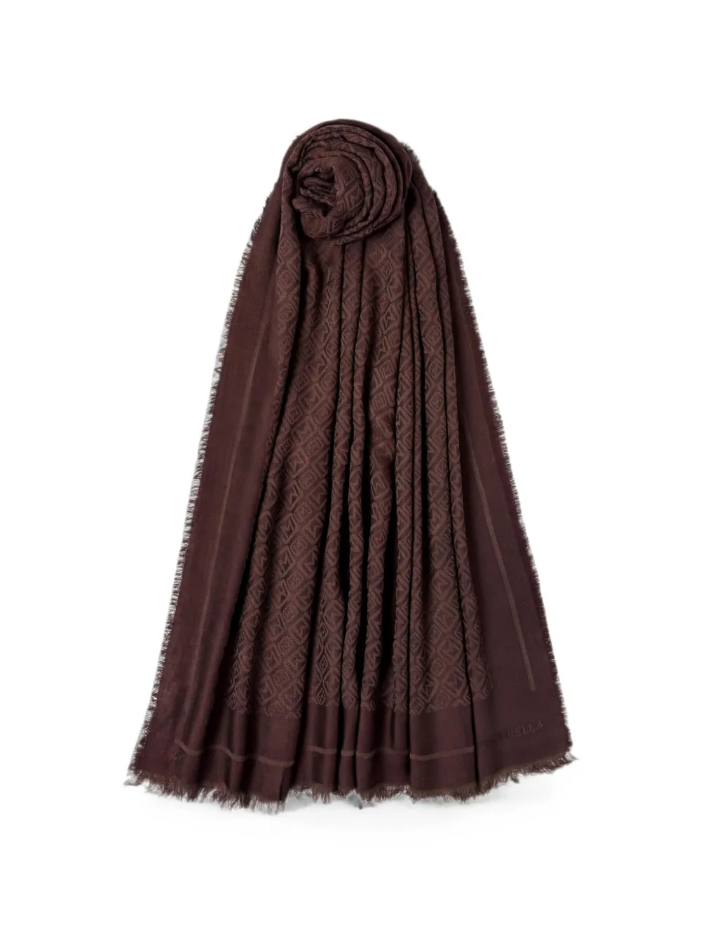 Marella monogram-jacquard frayed-edge scarf - Braun