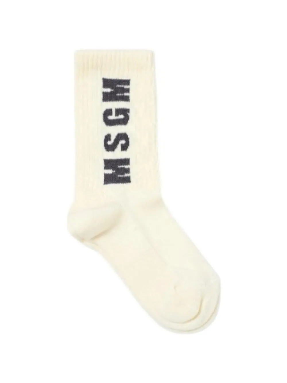 Msgm Kids' Logo-intarsia Socks In White