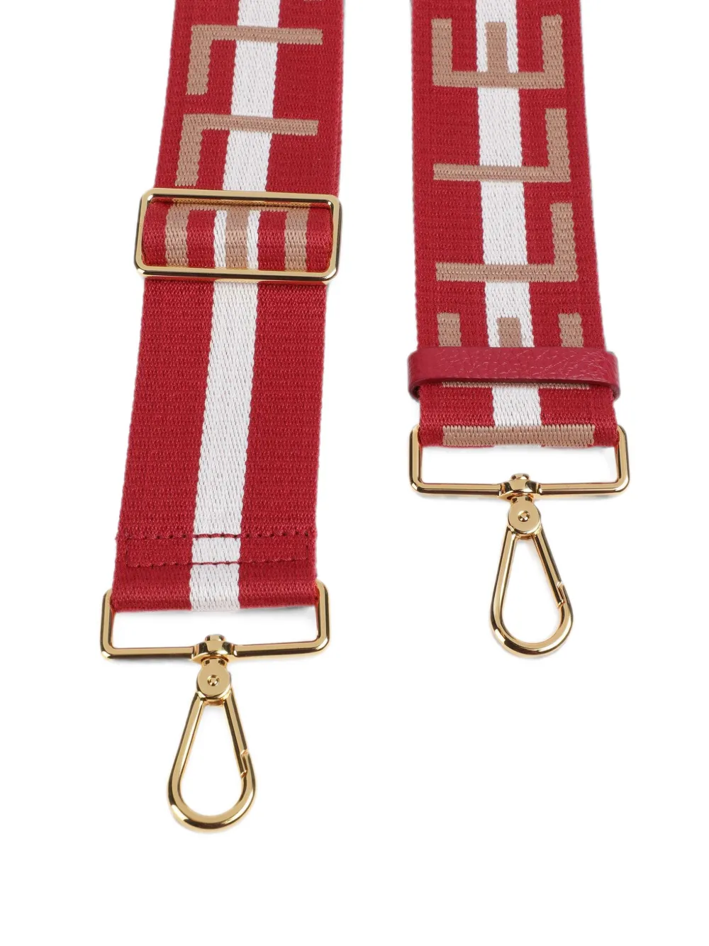 Coccinelle Nastro Signature schouderband met logo-jacquard Rood