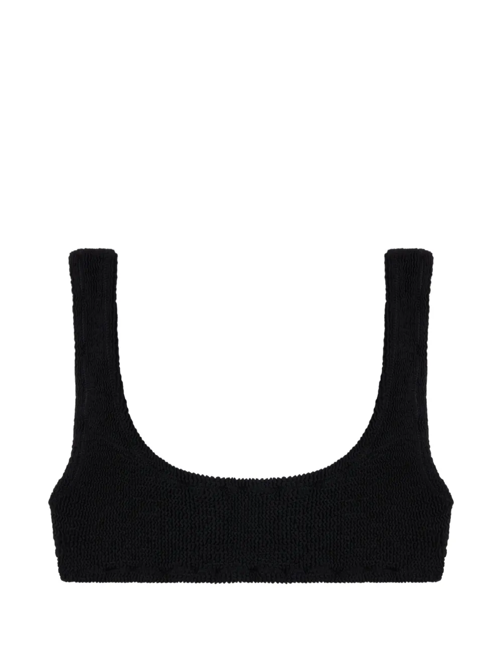 Reina Olga Ginny Crinkled Bikini Top In Black