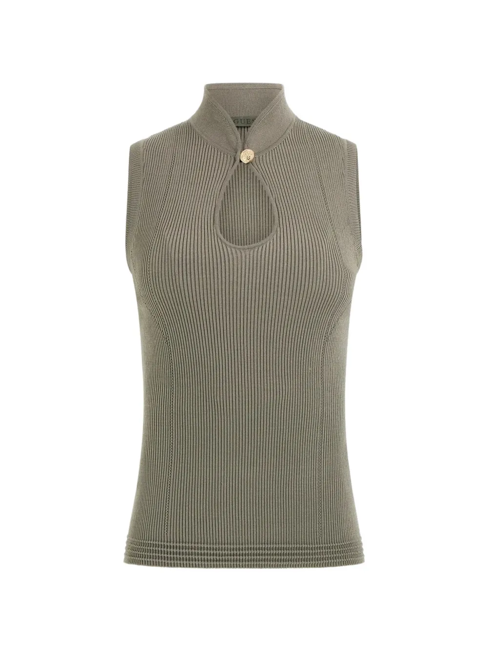 GUESS USA ribbed-knit keyhole top - Grigio