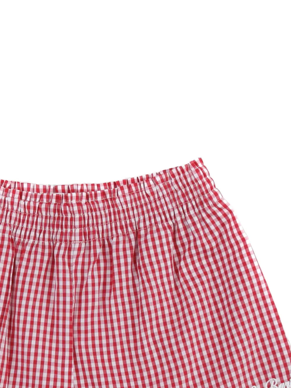 MC2 Saint Barth Kids Shorts met gingham ruit en borduurwerk Rood