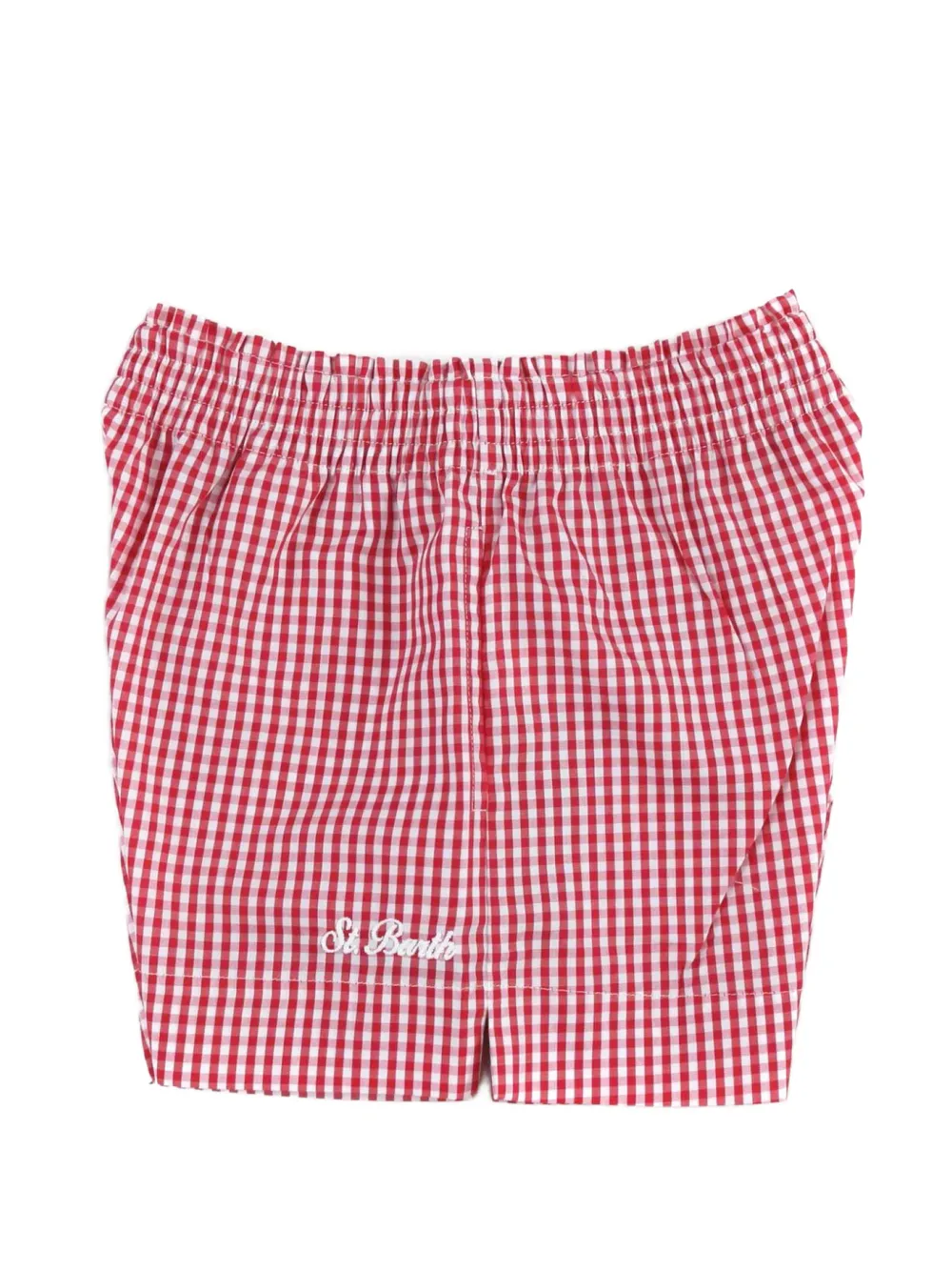MC2 Saint Barth Kids Shorts met gingham ruit en borduurwerk Rood