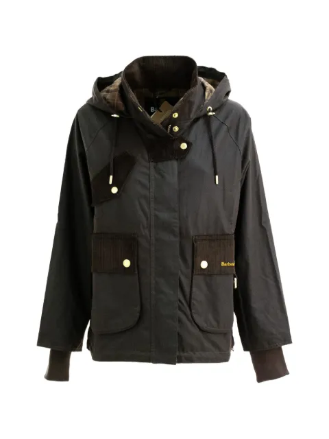 Barbour corduroy-panelled hooded jacket