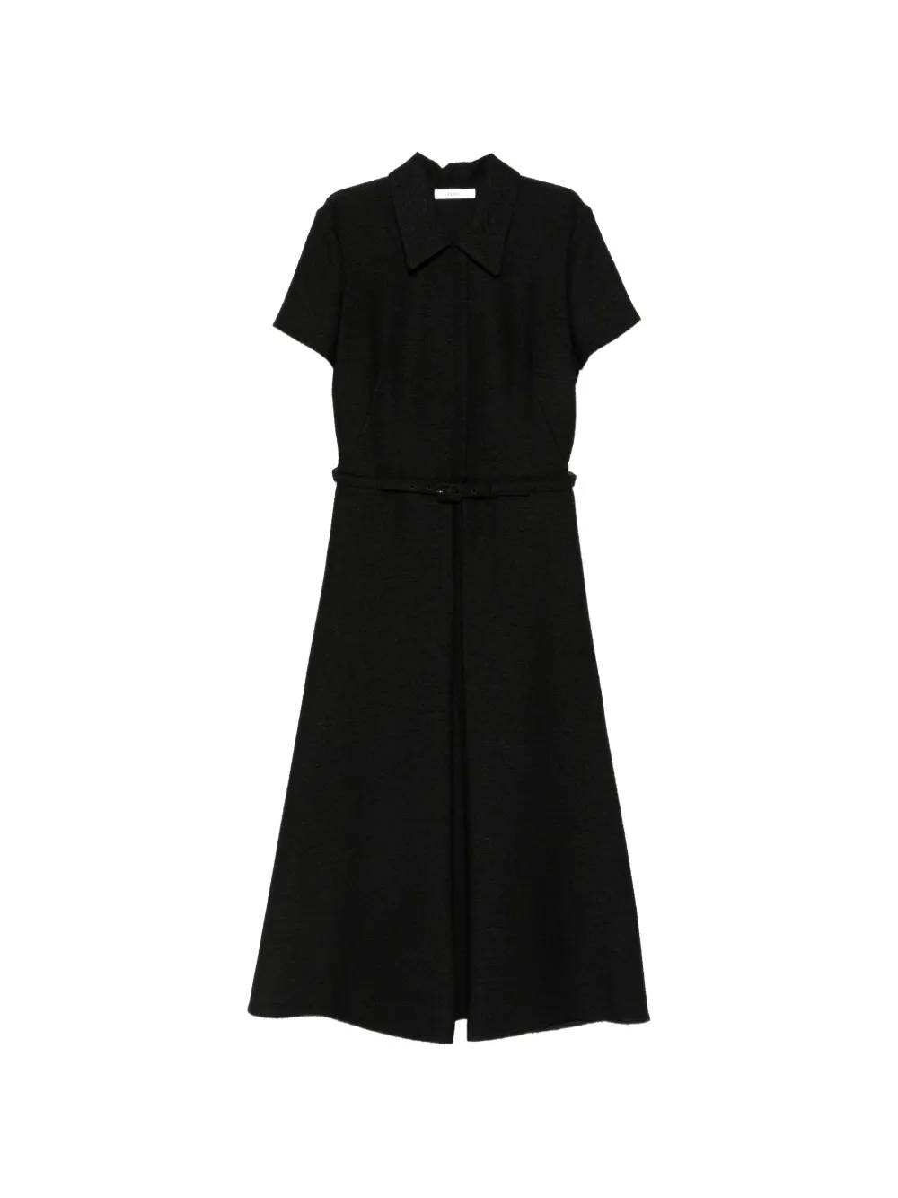 Fendi Belted Short-sleeve Midi Dress in Black