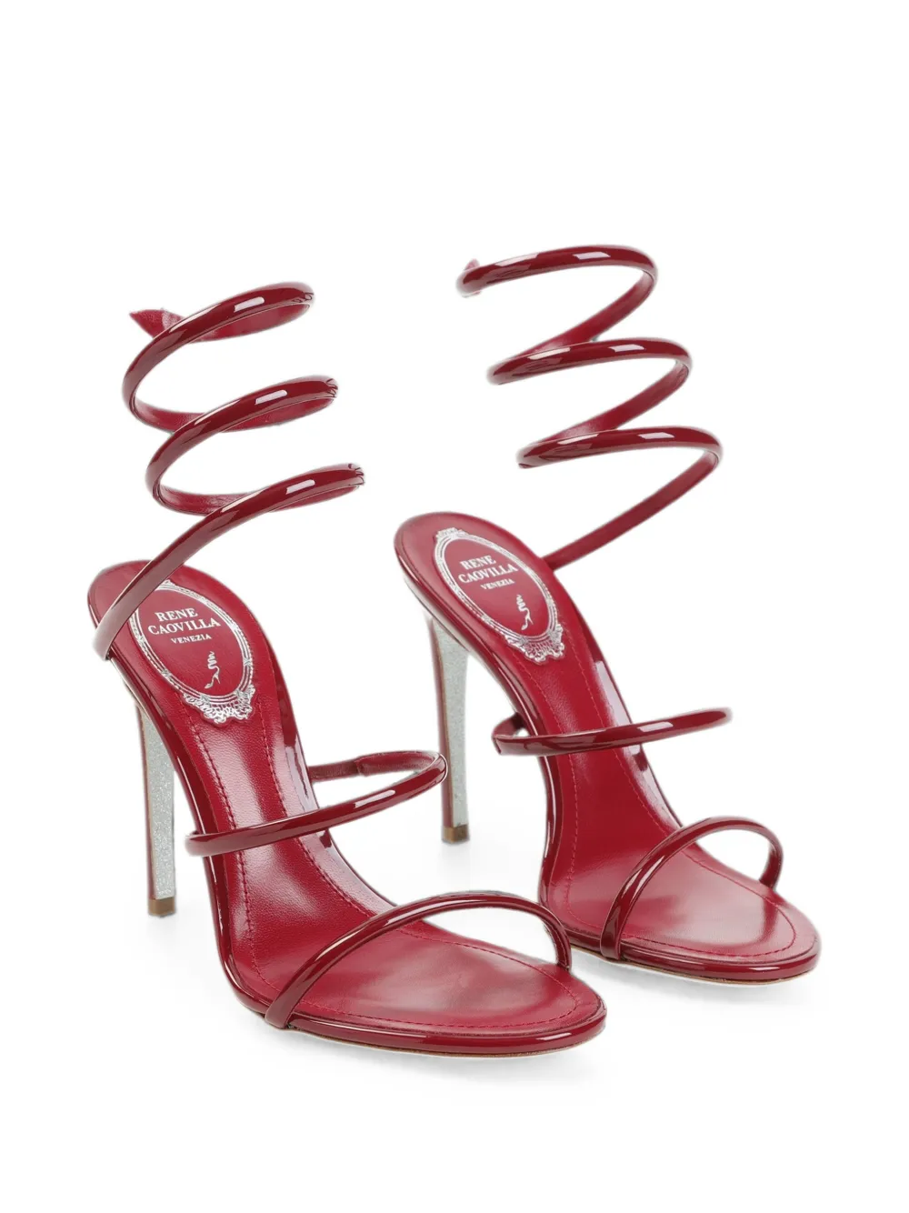 René Caovilla Cleo lakleren sandalen Rood