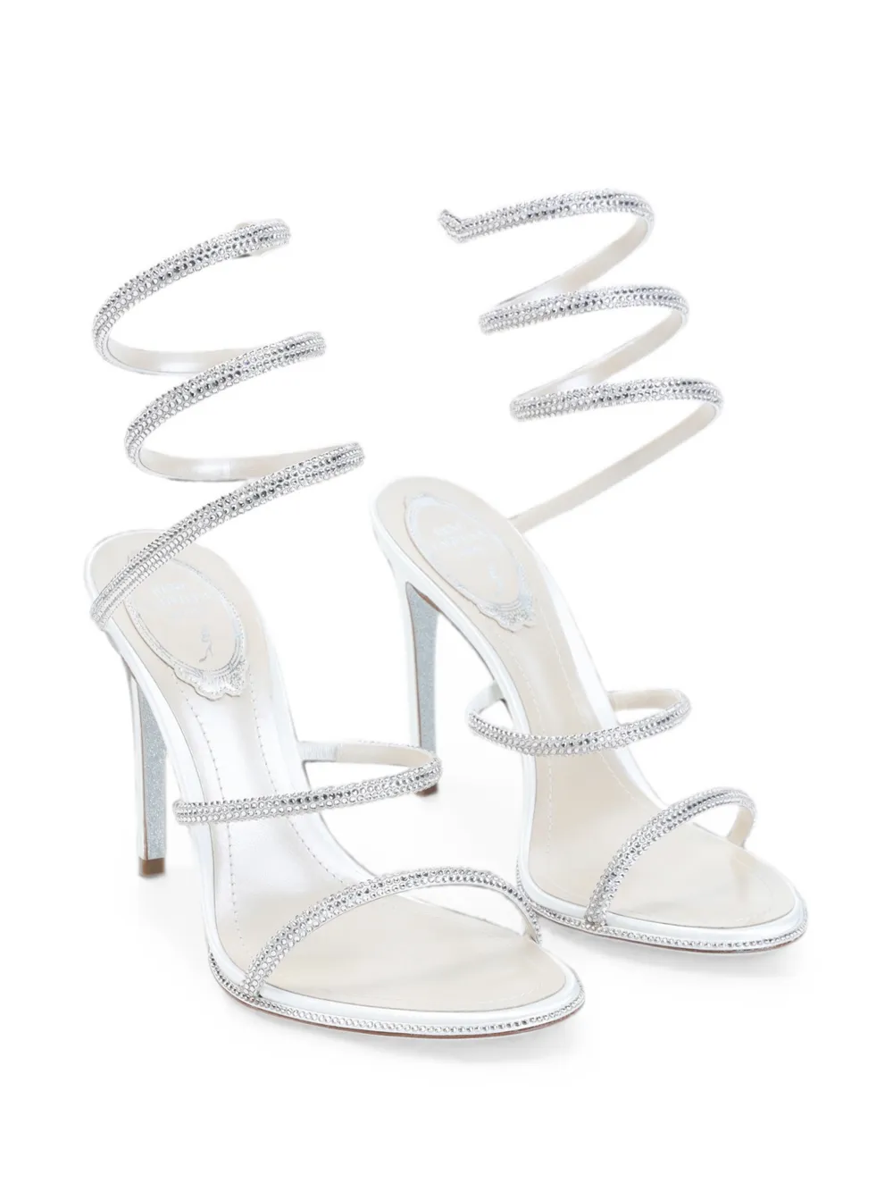 René Caovilla Cleo crystal-embellished sandals Zilver