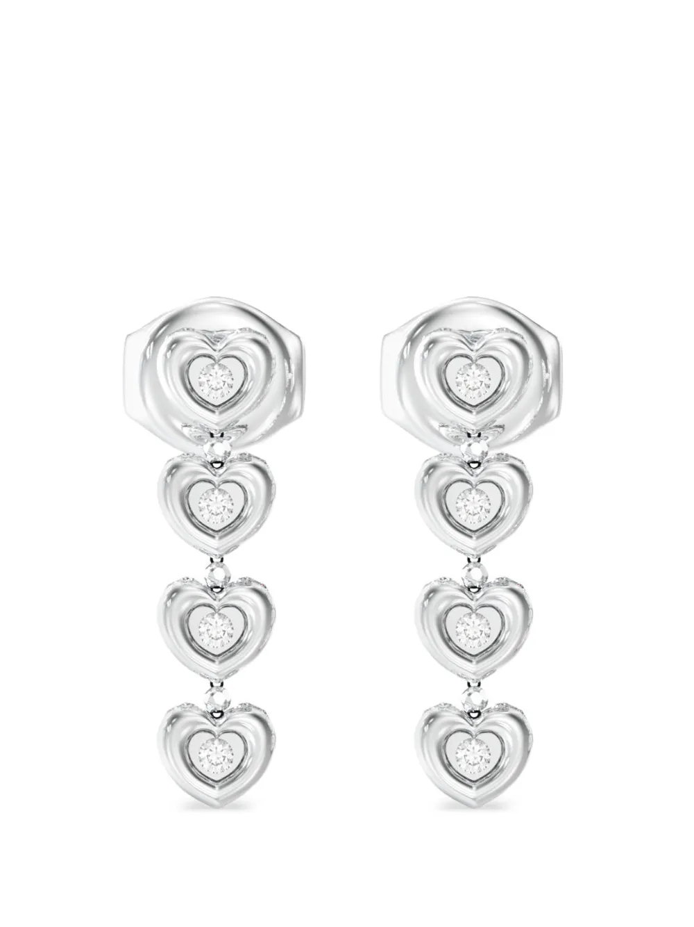 GUESS USA crystal-embellished heart drop earrings