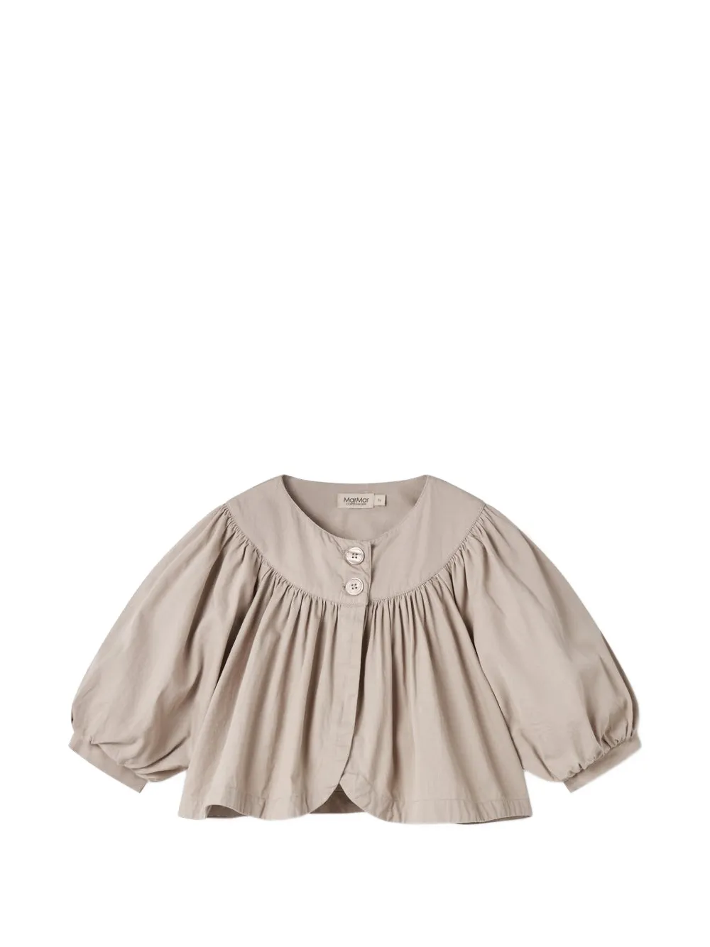 MAR MAR COPENHAGEN KIDS Jada gathered puff-sleeve jacket - Nude