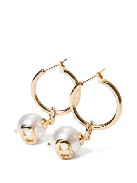 TWINSET hoop earrings with pearl and Oval T