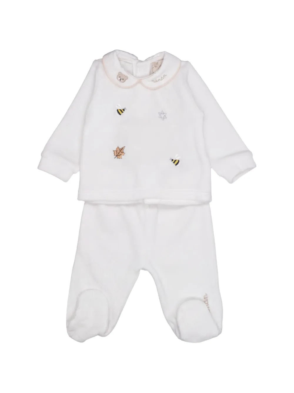 NANAN embroidered babygrow set - Weiß