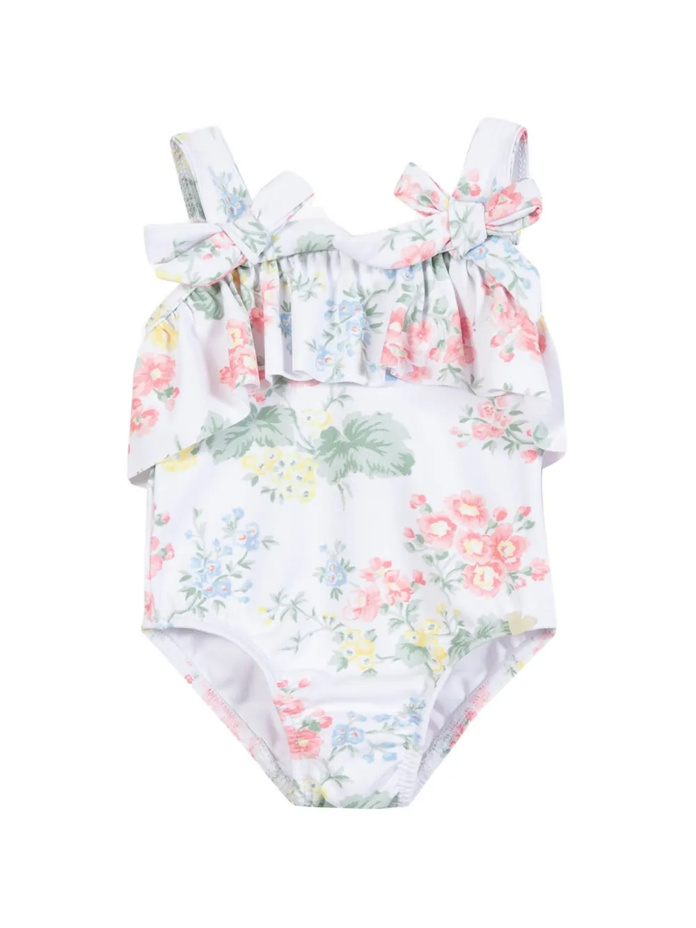Tartine Et Chocolat floral-print ruffled swimsuit - Weiß