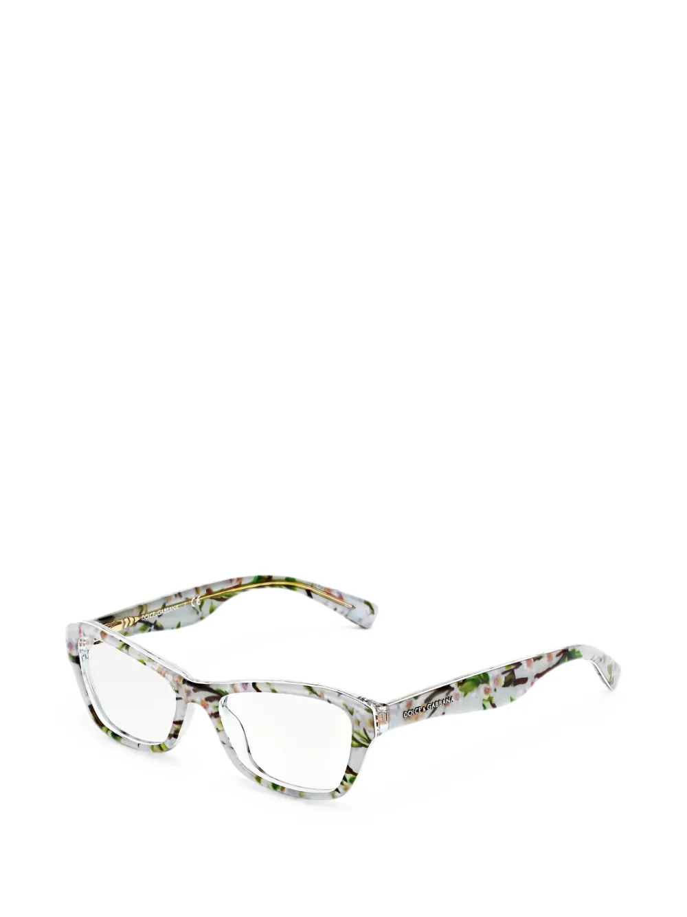 Dolce & Gabbana Kids floral geometric glasses - Bianco