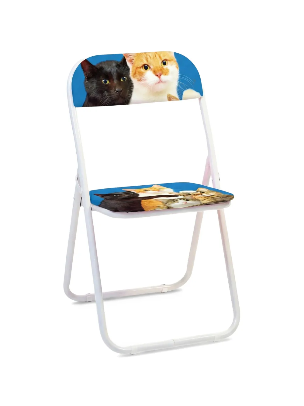 Seletti chaise pliante à imprimé chat - Bleu Seletti chaise pliante à imprimé chat - Bleu