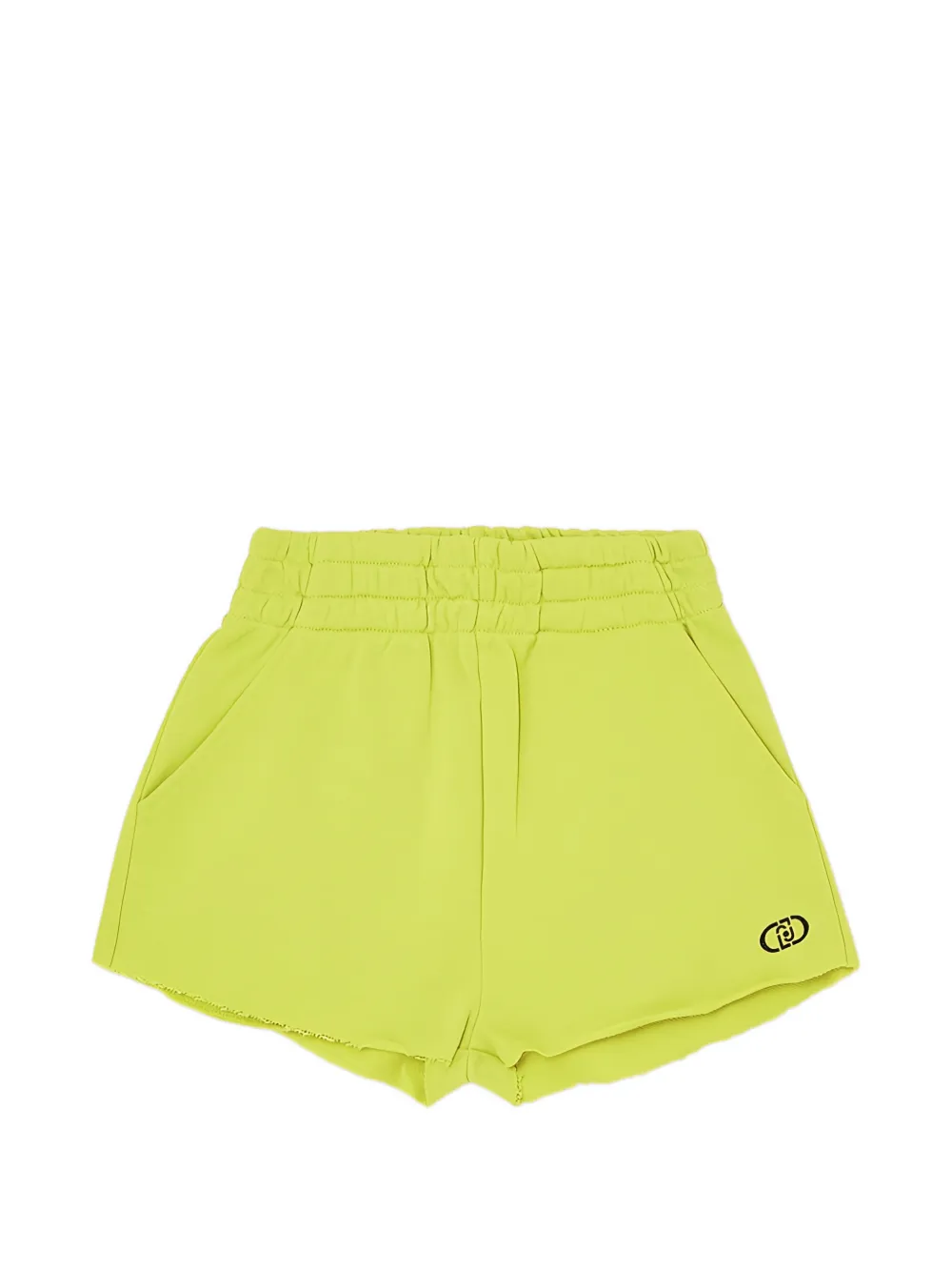 Liu Jo Kids logo-print raw-cut shorts - Giallo