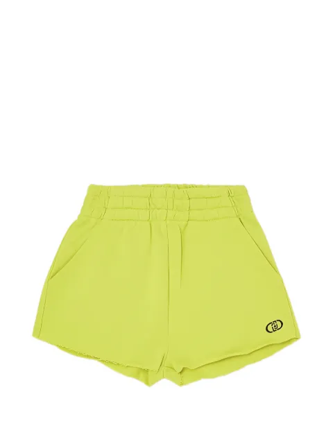 Liu Jo Kids logo-print raw-cut shorts
